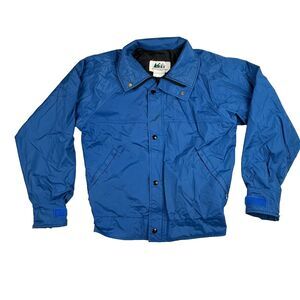 Vintage REI GORE-TEX Blue Nylon Rain Shell Jacket Windbreaker Sz Small